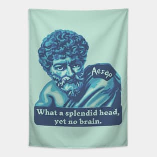 Aesop Portrait and Quote Tapestry