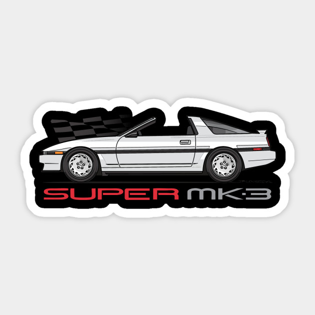 White Mk3 Supra Supra Sticker Teepublic Uk