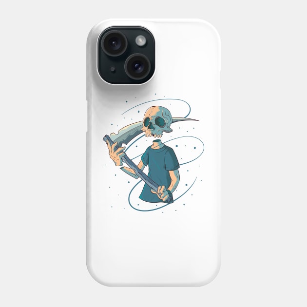 Japanese Sci-fi Skeleton 2 - Vector art illustration Phone Case by Yabisan_art