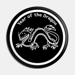 Year of the Dragon White Line Pin