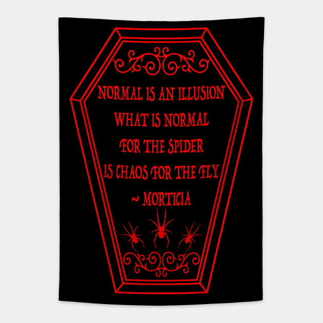 Morticia Spider Quote Tapestry by RavenWake