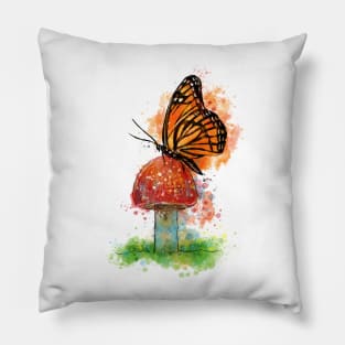 Butterfly and Mushroom Pillow