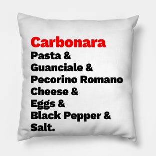 Carbonara Ingredients Pillow