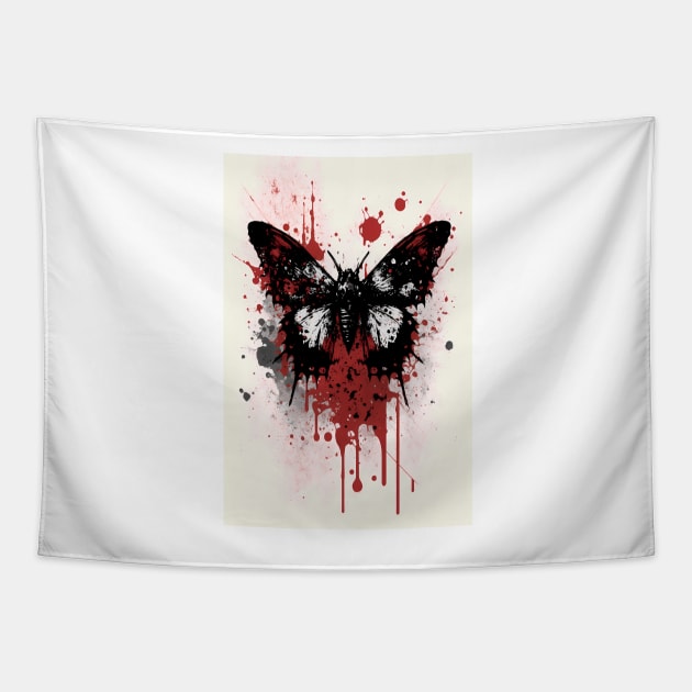 Moth Ink Painting Tapestry by TortillaChief