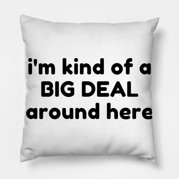 I'm Kind Of A Big Deal Around Here. Funny Sarcastic Saying Pillow by That Cheeky Tee