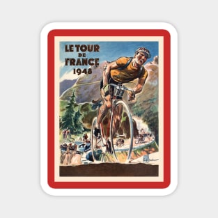 Tour De France Vintage 1948 Bicycle Racing Print Magnet