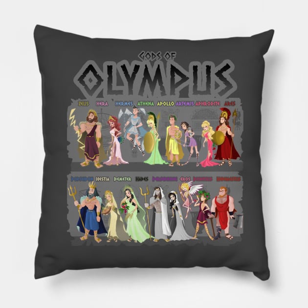 Gods of Olympus Pillow by JonasEmanuel