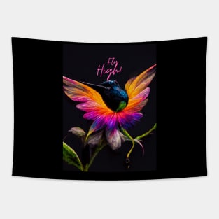 Motivational hummingbird & butterfly hybrid Tapestry