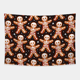 Gingerbread Skeletons Black Tapestry