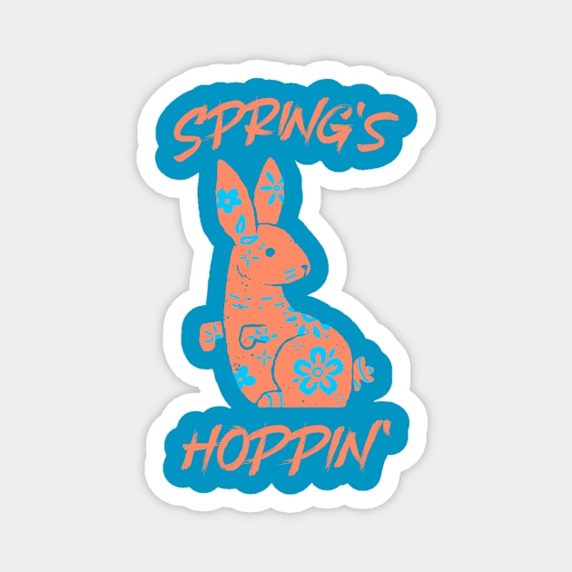 Spring Hoppin Peach Design Magnet by Preston James Designs