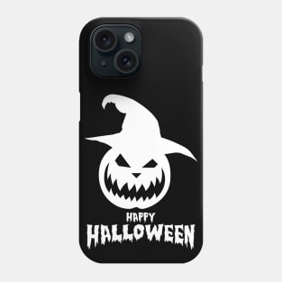 Happy Halloween With White Scary Pumpkin Phone Case