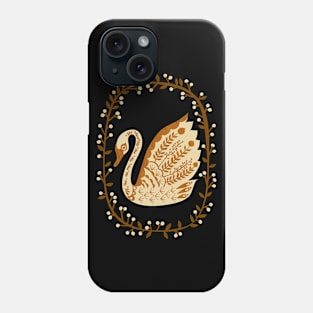 Folk Swan Wreath Phone Case