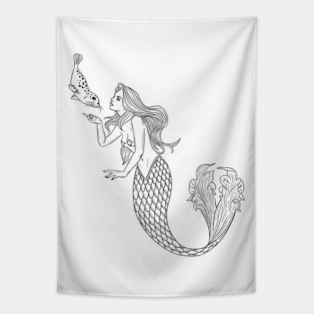 Mermaid Tapestry by marissafv