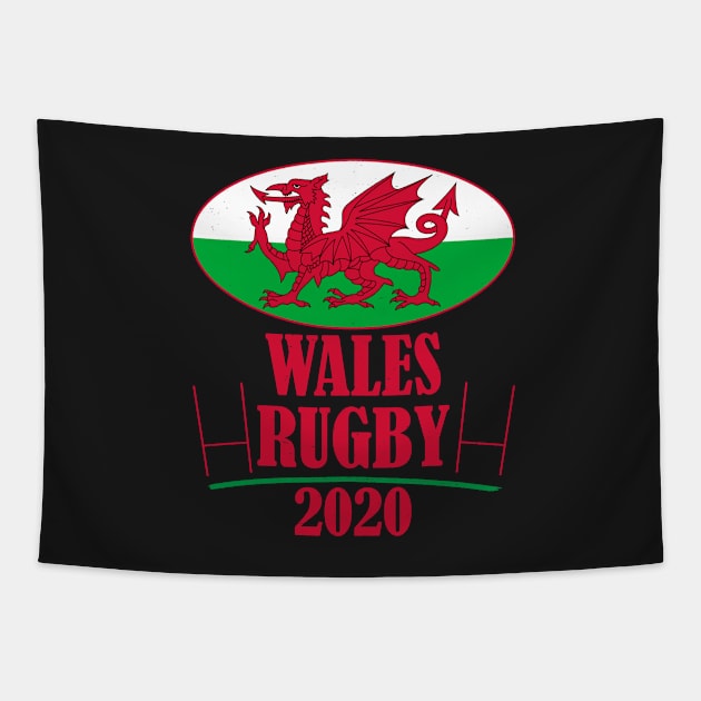 Wales Rugby Team Cmon Cymru 2020 Tapestry by BraaiNinja