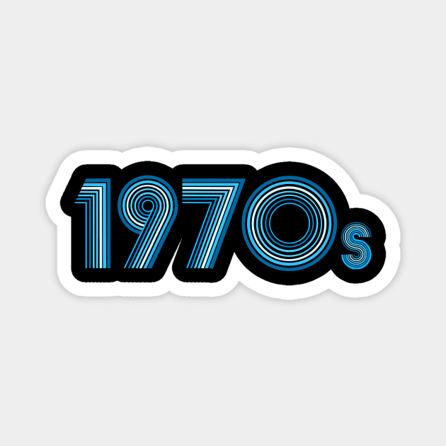 1970s Retro Blue Disco Font Magnet by Art by Deborah Camp