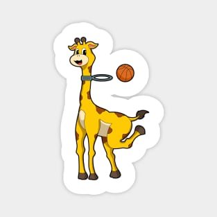 Giraffe at Basketball with Basketball hoop Magnet