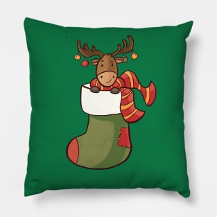 Christmas Stocking X-Mas Pajama Who Loves Reindeer In Socks Pillow