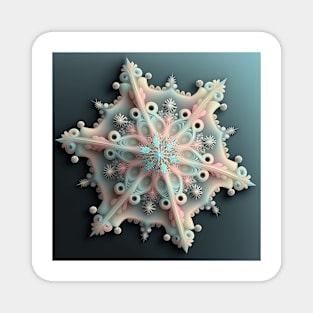 A Fractal Design in A Snowflake Motif Magnet