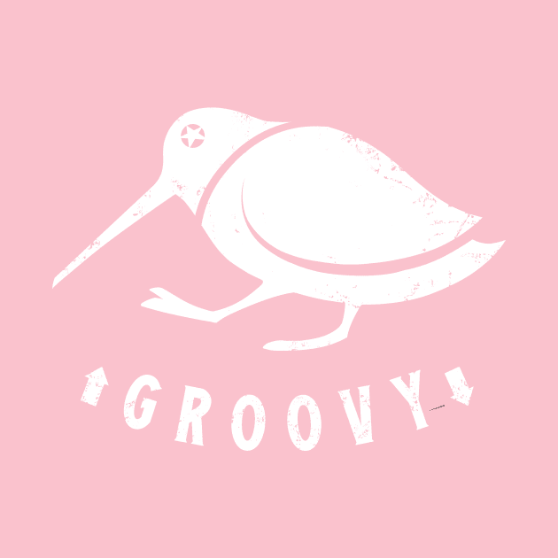 Funny Woodcock got the groove. Minimal art of a vibing bird by croquis design