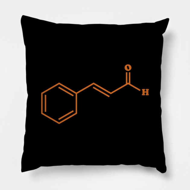 Cinnamon Cinnamaldehyde Molecule Chemical Formula Pillow by tinybiscuits
