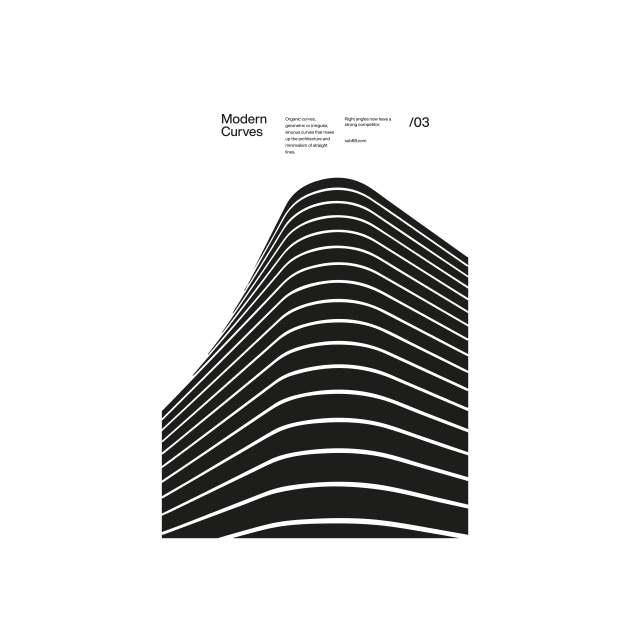 Modern Curves 03, Modern Architecture Design, minimalist Design, Modern Art, Typographic, Helvetica by sub88