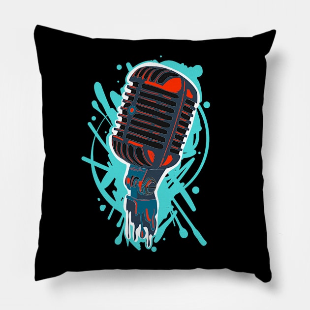 Microphone Pillow by Lazrartist