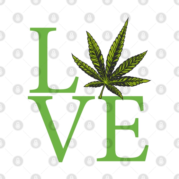 Love the Marijuana Weed Leaf Funny Cannabis by Made In Kush