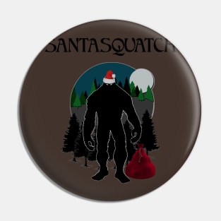 Santa Squatch Bigfoot Xmas Christmas Design Pin