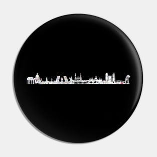 Madrid city skyline with subway map metro Pin