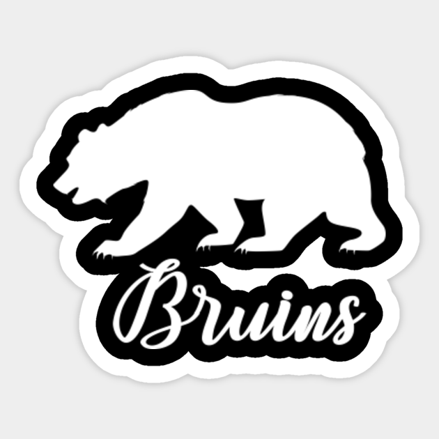 Ucla Bruins Bear White On Black Bruins Sticker Teepublic
