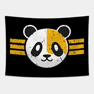 Colorful Distressed Panda Retro Vintage Grunge Design Tapestry