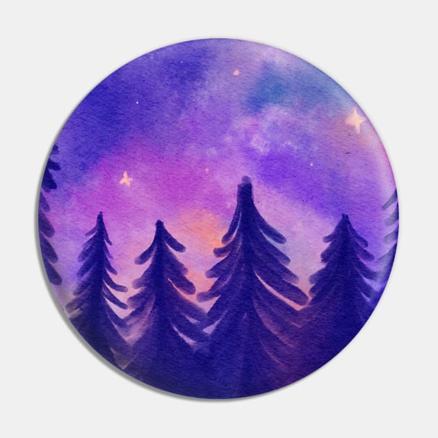 Blue Fantasy Starry Night in the Woods Pin by Trippycollage