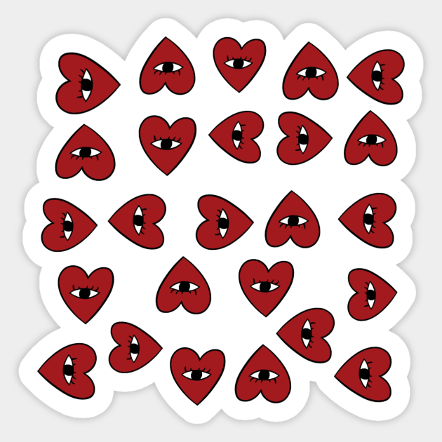 red heart with eye y2k sticker pack - Red Heart With Eye - Sticker