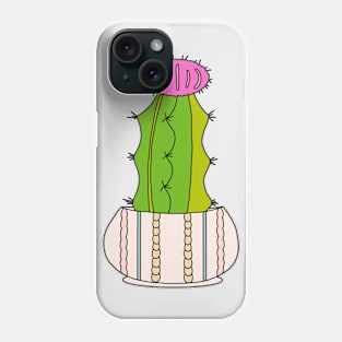 Cute Cactus Design #134: Cute Hybrid Cactus In A Cable-Knit Patterned Pot Phone Case