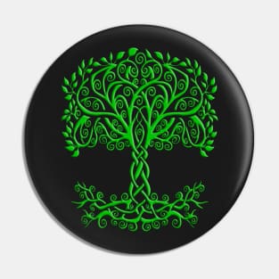 Green Celtic Tree Of Life Pin