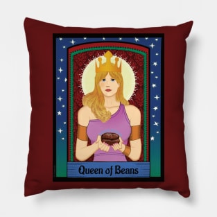 Queen of Beans Tarot Card Pillow