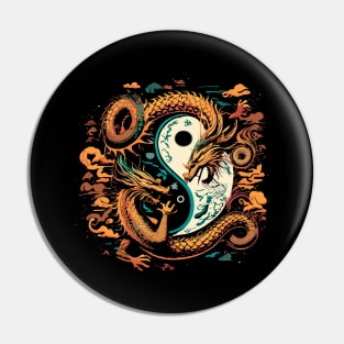 Chinese Year of the Dragon - Yin and Yang Design Pin