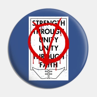 V For Vendetta "Strength Through Unity" Graffiti Poster Pin