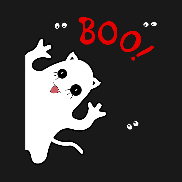 Adorable Ghost Cat Halloween Cute Boo by thanhtinhcntt299