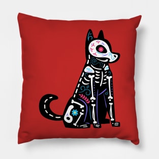 Sugar Skull Calavera Dog I Pillow