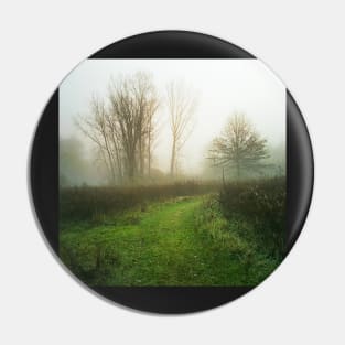 Beautiful Morning in Autumn Fog Pin