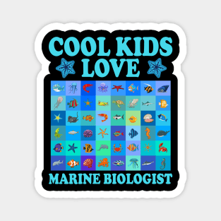 Marine Biologist Biology Kids Fathers Day Gift Funny Retro Vintage Magnet