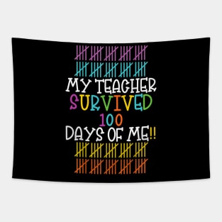 Happy 100th Day of School Teachers 100 Days Funny Present For Students Tapestry