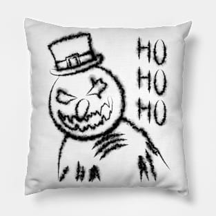 Snowman black Pillow