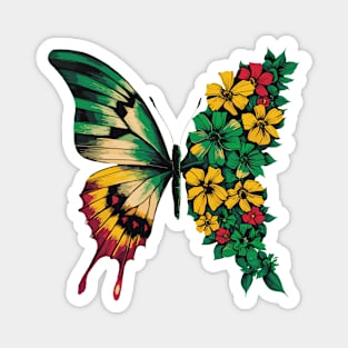 Butterfly Juneteenth Rasta Reggae Jamaica Women Girls Cute Magnet
