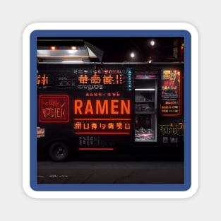 Cyberpunk Tokyo Ramen Food Truck Magnet