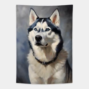 Siberian Husky Dog Breed Oil Painting Tapestry