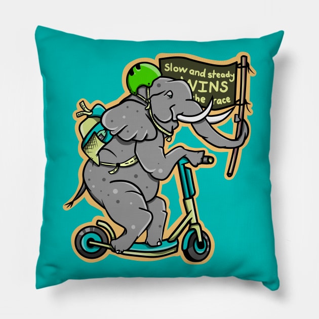 Slow and steady wins the race Pillow by mailboxdisco