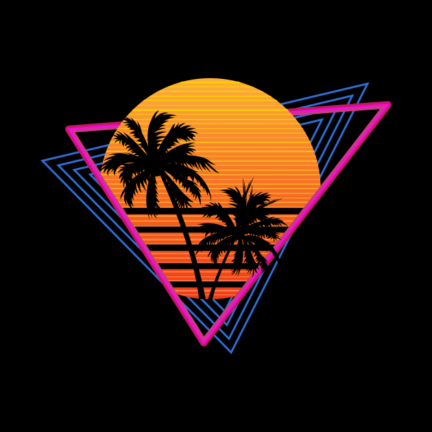 Retro Synthwave Inspired 80s Triangle Design by Brobocop