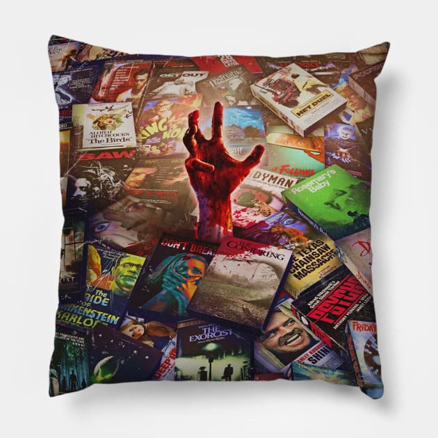 Some of the Greatest Horror Movies Of All Time Pillow by Rachid Lotf